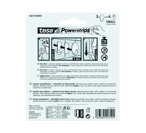 Gancho adhesivo ovalado S negro 3 un.