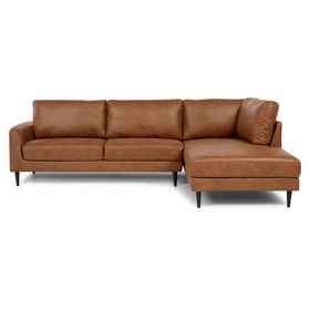 Sofá seccional derecho 3 cuerpos Adana poliéster Camel