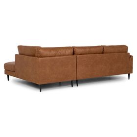 Sofá seccional derecho 3 cuerpos Adana poliéster Camel