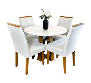 Comedor 4 sillas Montreal  beige 80x100x100 cm