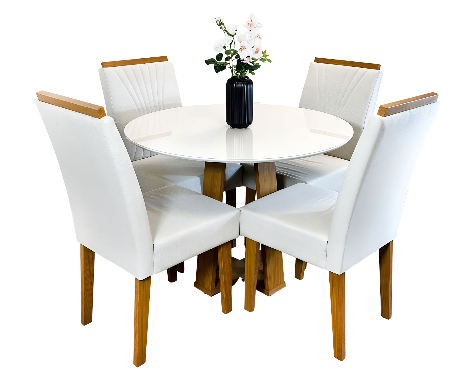 Alaia Home Comedor 4 sillas Montreal beige 80x100x100 cm