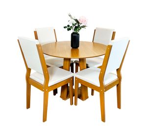 Comedor 4 sillas Ravello café/beige