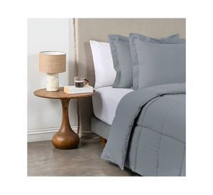 Plumón liso Softwash gris 2 plazas