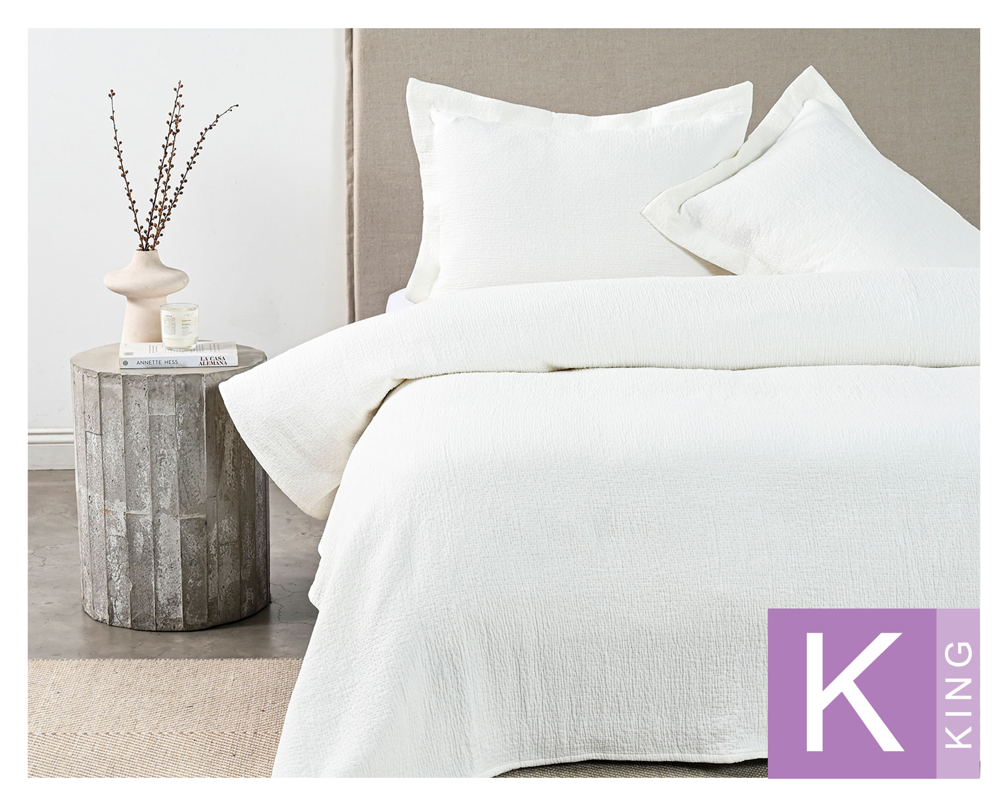 Royal Supreme Cubrecama Mila blanco King