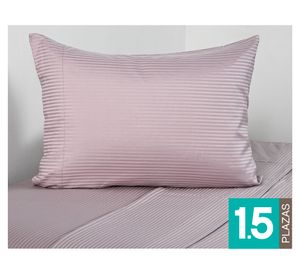 Sábanas 1.5 plazas Dobby mauve 600 hilos