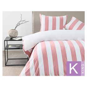 Funda de plumón Stripe Terra rosa king