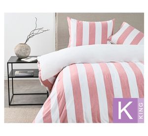 Funda de plumón Stripe Terra rosa king