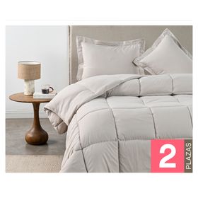 Plumón liso Softwash beige 2 plazas