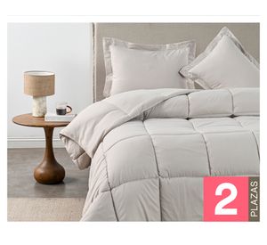 Plumón liso Softwash beige 2 plazas