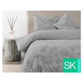 Funda de plumón Lauren gris súper king