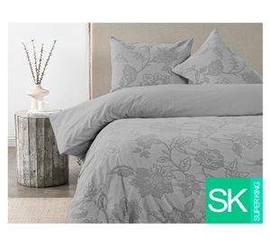 Funda de plumón Lauren gris súper king