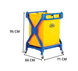 Carro X lavandería azul amarillo 71x65x66 cm