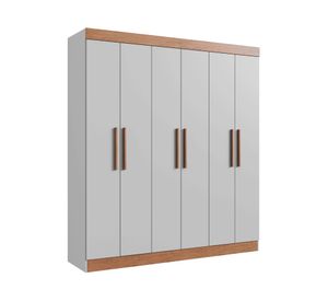 Clóset 6 puertas 2 cajones gris claro 201x180x47 cm