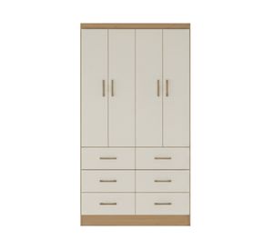 Clóset 4 puertas 6 cajones café beige 183x100.4x40 cm