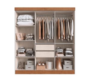 Clóset 6 puertas 2 cajones gris claro 201x180x47 cm