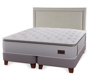 Cama europea Heritage king base dividida + respaldo Tachas