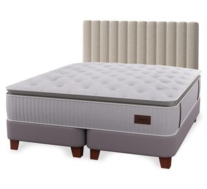 Cama europea Heritage 2 plazas base dividida + respaldo Tubular