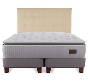 Cama europea Heritage 2 plazas base dividida + respaldo Design crudo