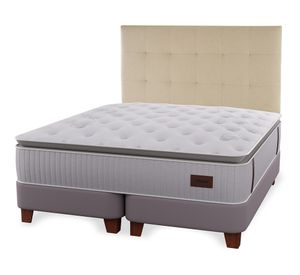 Cama europea Heritage 2 plazas base dividida + respaldo Design crudo