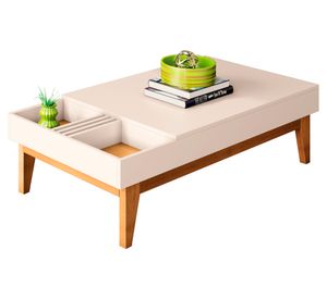 Mesa de centro Vitta 32x117x60 cm off white/café
