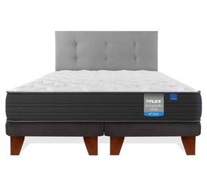 Cama europea Europedic Dual king base dividida + respaldo Royal gris