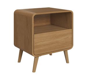 Velador Retro 1 cajón roble oscuro