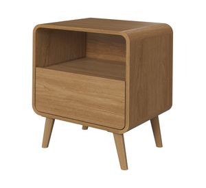 Velador Retro 1 cajón roble oscuro