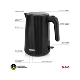 Hervidor TH-4343N negro 1.8 lt