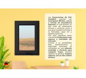 Ventana proyectante PVC alemán termopanel Blindex 50x50 cm antracita