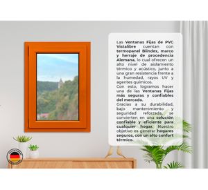 Ventana fija PVC alemán termopanel Blindex 120x70 cm roble