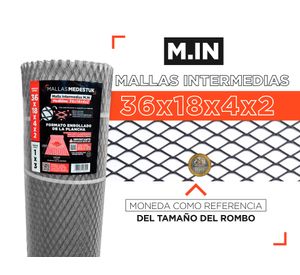 Malla Intermedia 36x18x4x2 acero 1x3 m