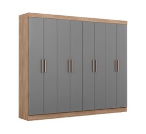 Clóset 8 puertas 4 cajones Paris gris/café 200x237x47 cm