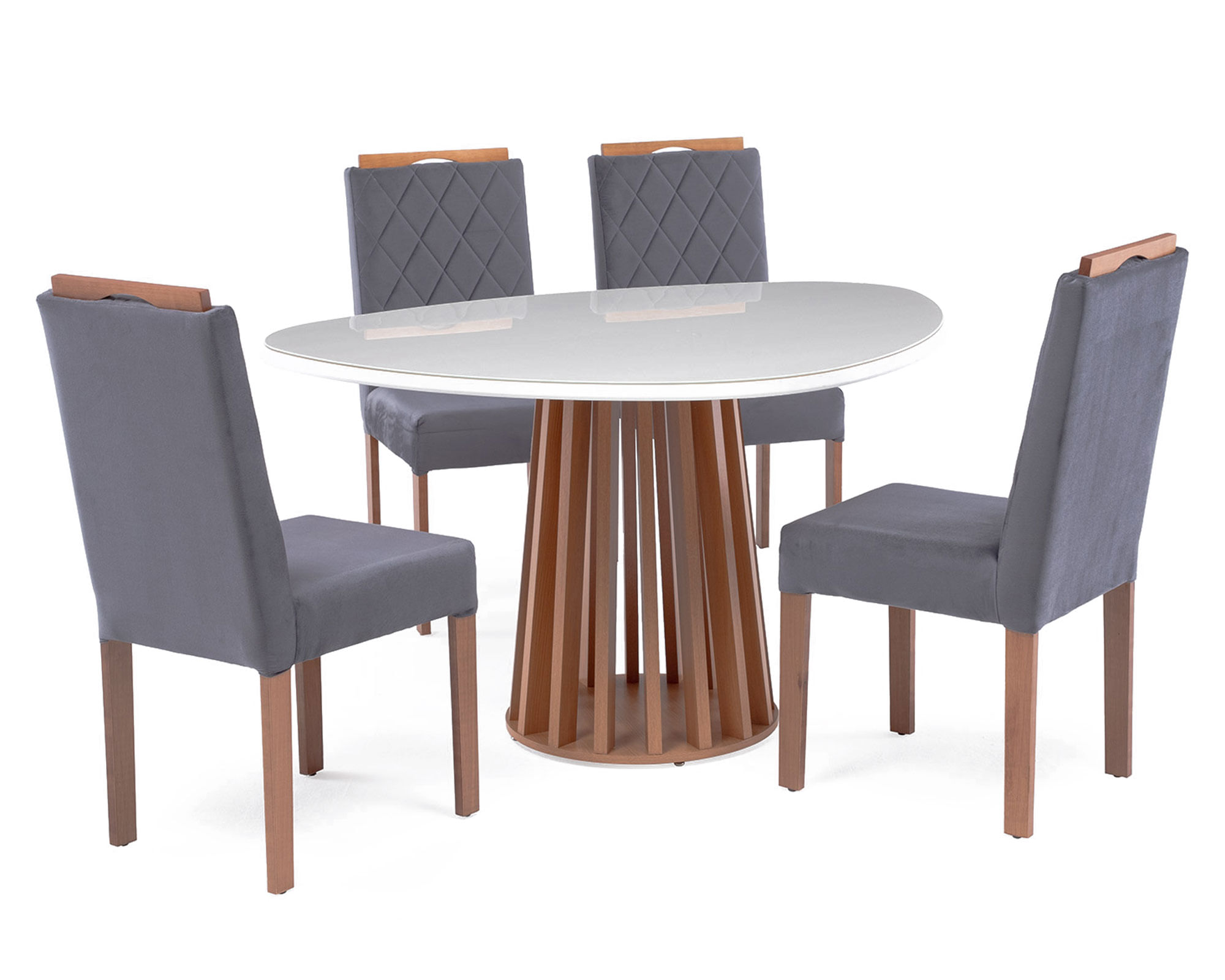 Roca Comedor 4 sillas Toledo canela/ceniza 97.5x42x58 cm