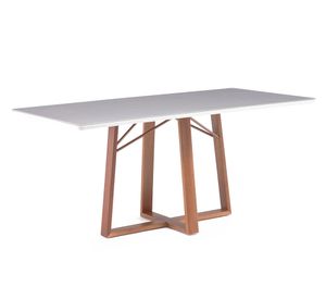 Comedor 6 sillas Nara canela/beige 79.8x180x90 cm