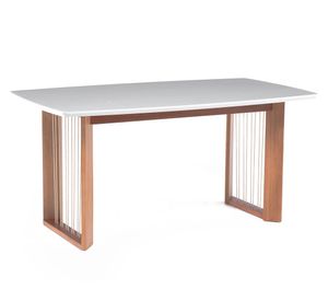 Comedor 6 sillas Eva canela/ceniza 79.5x170x90 cm