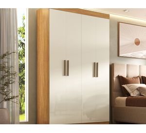 Clóset 4 puertas 2 cajones Paris café/off white 200x119x47 cm