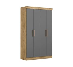Clóset 4 puertas 2 cajones Paris gris/café 200x119x47 cm