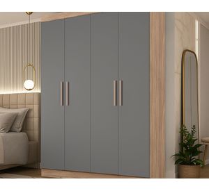 Clóset 4 puertas 2 cajones Paris gris/café 200x119x47 cm
