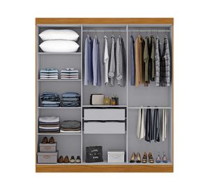 Clóset 6 puertas 2 cajones Paris café/off white 200x178x47 cm