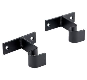Soporte cortina muro simple negro 28 mm 2 unidades