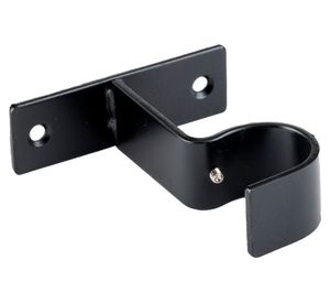 Soporte cortina muro simple negro 28 mm 2 unidades