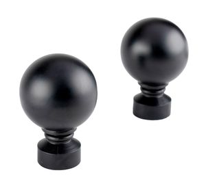 Terminal fierro bola negro 19 mm 2 unidades
