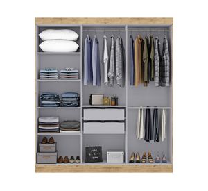 Clóset 6 puertas 2 cajones Paris gris/café 200x178x47 cm