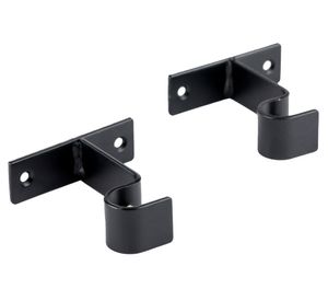 Soporte cortina muro simple negro 19 mm 2 unidades