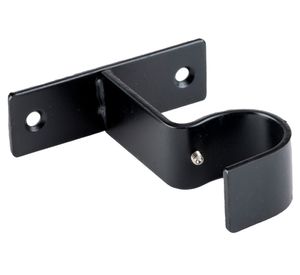 Soporte cortina muro simple negro 19 mm 2 unidades