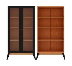 Vitrina Jamaica caramelo/negro 4 repisas 158x80x37.5 cm