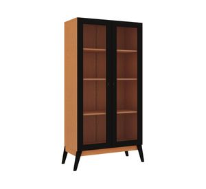Vitrina Jamaica caramelo/negro 4 repisas 158x80x37.5 cm