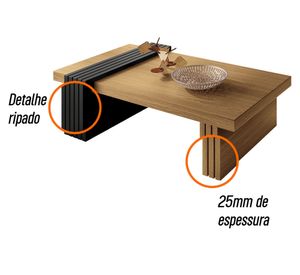 Mesa centro Praga 33x60x107 cm