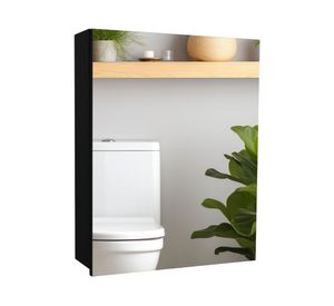 Botiquín con espejo Lumo wengué 50.5x40x12.2 cm