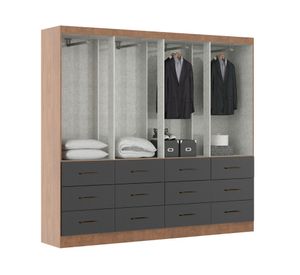 Clóset 8 puertas 12 cajones negro/café 182x40x199.6 cm